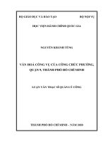 Văn hóa công vụ của công chức phường, quận 9, thành phố hồ chí minh 