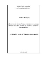 Vận dụng mô hình giáo dục STEM trong dạy học phần ba sinh học vi sinh vật, sinh học 10 , trung học phổ thông 