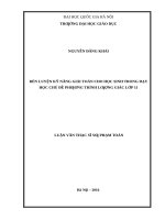 Rèn luyện kỹ năng giải toán cho học sinh trong dạy học chủ đề phương trình lượng giác lớp 11 
