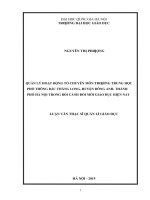 Quản lý hoạt động tổ chuyên môn trường trung học phổ thông bắc thăng long, huyện đông anh, thành phố hà nội trong bối cảnh đổi mới giáo dục hiện nay 