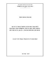 Quản lý hoạt động giáo dục đạo đức cho học sinh trường trung học phổ thông bùi thị xuân, quận 1, thành phố hồ chí minh   