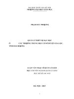 Quản lí thiết bị dạy học ở các trường trung học cơ sở huyện gia lộc, tỉnh hải dương   