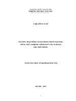 Tổ chức hoạt động ngoại khóa trong dạy học phần tiếng việt   chương trình ngữ văn 10 trung học phổ thông   