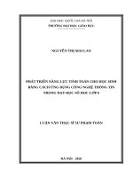 Phát triển năng lực tính toán cho học sinh bằng cách ứng dụng công nghệ thông tin trong dạy học số học lớp 6 