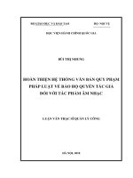 Hoàn thiện hệ thống văn bản quy phạm pháp luật về bảo hộ quyền tác giả đối với tác phẩm âm nhạc 