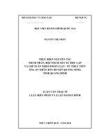 THỰC HIỆN NGUYÊN tắc THẨM PHÁN, hội THẨM xét xử độc lập và CHỈ TUÂN THEO PHÁP LUẬT   từ THỰC TIỄN tòa án NHÂN dân HUYỆN QUẢNG NINH, TỈNH QUẢNG BÌNH 