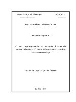 Tổ chức thực hiện pháp luật về quản lý viên chức ngành giáo dục   từ thực tiễn quận bắc từ liêm, thành phố hà nội 