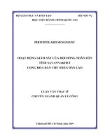 Hoạt động giám sát của hội đồng nhân dân tỉnh savannakhet cộng hòa dân chủ nhân dân lào 