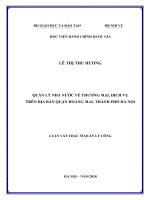 Quản lý nhà nước về thương mại, dịch vụ trên địa bàn quận hoàng mai, thành phố hà nội 