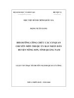 BỒI DƯỠNG CÔNG CHỨC các cơ QUAN CHUYÊN môn THUỘC ủy BAN NHÂN dân HUYỆN NÔNG sơn, TỈNH QUẢNG NAM 