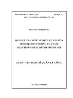 Quản lý nhà nước về dịch vụ văn hóa trên địa bàn phường cửa nam, quận hoàn kiếm, thành phố hà nội 