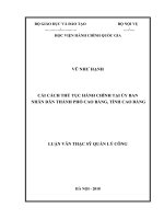 Cải cách thủ tục hành chính tại ủy ban nhân dân thành phố cao bằng, tỉnh cao bằng 