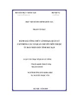 Đánh giá công chức lãnh đạo, quản lý cấp phòng các cơ quan chuyên môn thuộc UBND tỉnh bắc kạn 