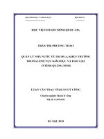 Quản lý nhà nước về thi đua, khen thưởng trong lĩnh vực giáo dục và đào tạo ở tỉnh quảng ninh 