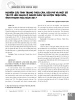 Nghiên cứu tình trạng thừa cân, béo phì và một số yếu tố liên quan ở người dân tại huyện Triệu Sơn, tỉnh Thanh Hóa năm 2017