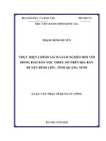 Thực hiện chính sách giảm nghèo đối với đồng bào dân tộc thiểu số trên địa bàn huyện bình liêu, tỉnh quảng ninh 