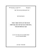 Thực hiện đăng ký hộ tịch trên địa bàn huyện đan phượng, thành phố hà nội 