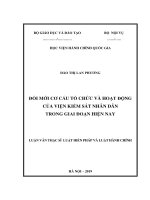 Đổi mới cơ cấu tổ chức hoạt động của viện kiểm sát nhân dân trong giai đoạn hiện nay 