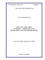 Năng lực công chức văn phòng   thống kê cấp xã, huyện đông anh, thành phố hà nội 