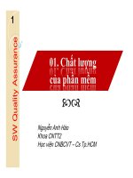 Bài giảng Software quality assurance: Chất lượng của phần mềm - Nguyễn Anh Hào