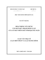 HOẠT ĐỘNG xây DỰNG văn bản QUY PHẠM PHÁP LUẬT của ủy BAN NHÂN dân TỈNH QUẢNG NGÃI 