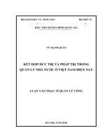 Kết hợp đức trị và pháp trị trong quản lý nhà nước ở việt nam hiện nay 