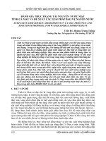 Đánh giá thực trạng tài nguyên nước mặt tỉnh Cà Mau và đề xuất các giải pháp bảo vệ nguồn nước