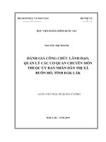 Đánh giá công chức lãnh đạo, quản lý các cơ quan chuyên môn thuộc ủy ban nhân dân thị xã buôn hồ, tỉnh đắk lắk 