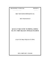 QUẢN lý NHÀ nước về PHÒNG, CHỐNG MA túy TRÊN địa bàn TỈNH QUẢNG BÌNH 