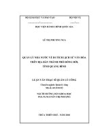 QUẢN lý NHÀ nước về DI TÍCH LỊCH sử văn hóa TRÊN địa bàn THÀNH PHỐ ĐỒNG hới, TỈNH QUẢNG BÌNH 