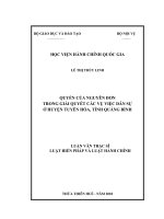 QUYỀN của NGUYÊN đơn TRONG GIẢI QUYẾT các vụ VIỆC dân sự ở HUYỆN TUYÊN hóa, TỈNH QUẢNG BÌNH 