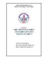 Một số kinh nghiệm tích hợp liên môn trong Tin học 9 tại trường THCS Nguyễn Trãi trong năm học 2018 - 2019