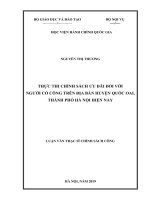 Thực thi chính sách ưu đãi đối với người có công trên địa bàn huyện quốc oai, thành phố hà nội hiện nay 