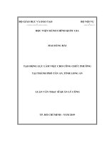 Tạo động lực làm việc cho công chức phường tại thành phố tân an, tỉnh long an 