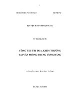 Công tác thi đua khen thưởng tại văn phòng trung ương đảng 