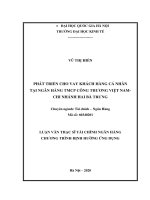 Phát triển cho vay khách hàng cá nhân tại ngân hàng TMCP công thương việt nam  chi nhánh hai bà trưng