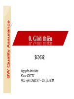 Bài giảng Software quality assurance: Giới thiệu môn học - Nguyễn Anh Hào