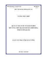 quản lý nhà nước về giảm nghèo bền vững trên địa bàn huyện chiêm hóa, tỉnh tuyên quang 