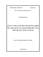 Quản lý nhà nước đối với chương trình mục tiêu quốc gia giảm nghèo bền vững trên địa bàn tỉnh cao bằng 