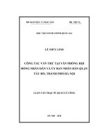 Công tác văn thư tại văn phòng hội đồng ủy ban nhân dân quận tây hồ, thành phố hà nội 