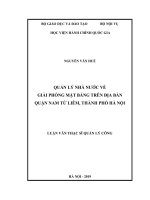 QLNN về giải phóng mặt bằng trên địa bàn quận nam từ liêm thành phố hà nội 
