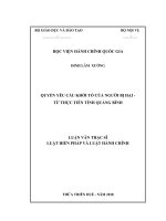 QUYỀN yêu cầu KHỞI tố của NGƯỜI bị hại   từ THỰC TIỄN TỈNH QUẢNG BÌNH 