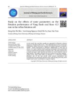 Nghiên cứu ảnh hưởng của một số yếu tố công nghệ đến kết quả tuyển mẫu than Vàng Danh cỡ hạt -0,3 mm trên thiết bị tuyển nổi cột dạng tấm nghiêng Reflux