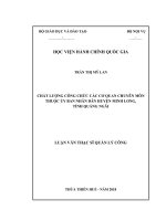 CHẤT LƯỢNG CÔNG CHỨC các cơ QUAN CHUYÊN môn THUỘC ủy BAN NHÂN dân HUYỆN MINH LONG, TỈNH QUẢNG NGÃI 