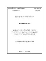 Quản lý nhà nước về bồi thường và giải phóng mặt bằng trên địa bàn huyện cư mgar, tỉnh đắk lắk 