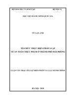 Tổ chức thực hiện pháp luật về an toàn thực phẩm ở thành phố hải phòng 