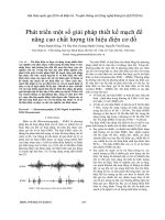 Phát triển một số giải pháp thiết kế mạch để nâng cao chất lượng tín hiệu điện cơ đồ