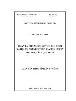 QUẢN lý NHÀ nước về THU bảo HIỂM xã hội tự NGUYỆN TRÊN địa bàn HUYỆN GIO LINH, TỈNH QUẢNG TRỊ 