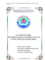 Một số biện pháp quản lý hoạt động giáo dục ngoài giờ lên lớp có hiệu quả của Hiệu trưởng