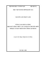 Nâng cao chất lượng đội ngũ công chức cơ quan chuyên môn thuộc ủy ban nhân dân tỉnh cao bằng 